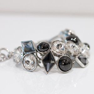 Karen Millen Silver Grey Gems Bracelet